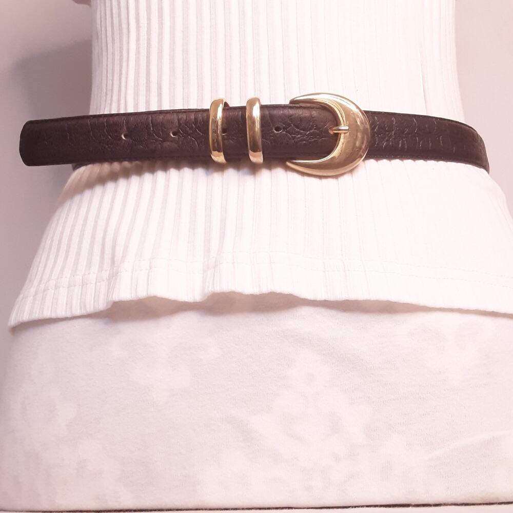💎Top Grain Cowhide Belt Large Waist Brown Reptile Embossed Double Metal Loops